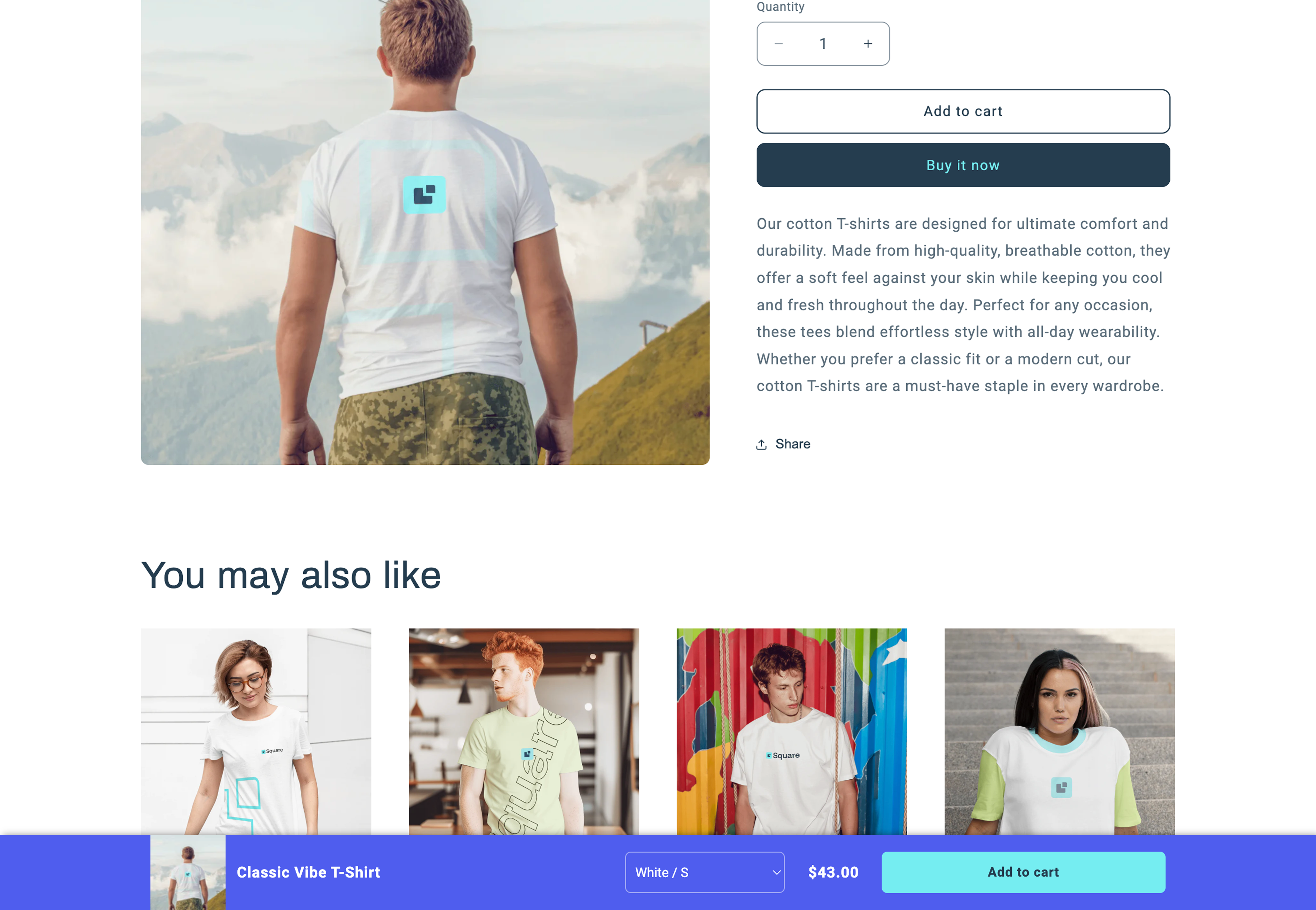 Sticky Add to Cart demo store